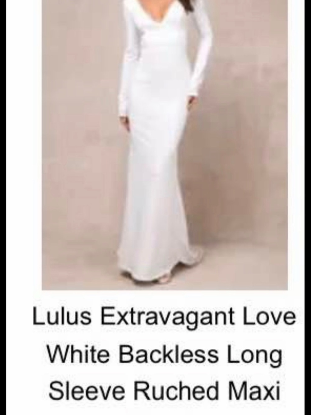 Lulu's Extravagant Love White Long Sleeve Backless Maxi Dress